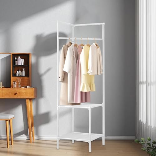 Clothes Rack Stand Set - Floor Standing Clothes Rack Stand | Household, Standing, Floor Metal, Space-Saving Garment Shelf For, Hall, Laundry Room