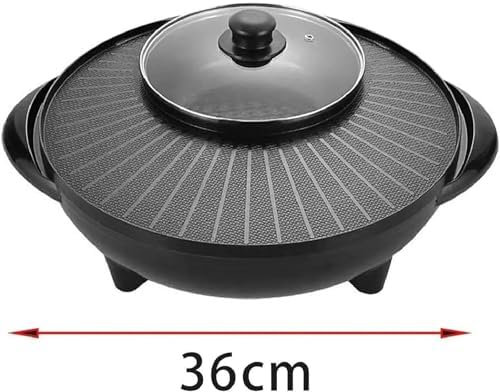 WZYFFF Electric Hotpot and Grill 2-in-1, Non-Stick Korean BBQ Electric Grill with Smokeless Hot Plate, Portable Multi Cooker for Camping and Family Use, Non-Stick and Easy to Clean
