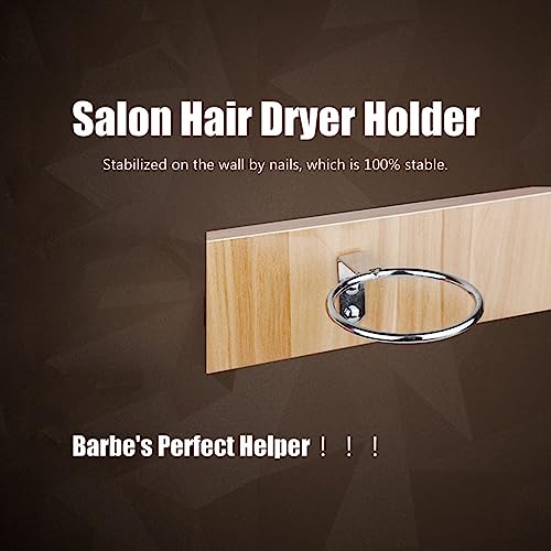 oceanside Hair Dryer Holder, Stainless Steel Wall Mount Blow Dryer Holder with Nails, Hands Autonomously Hairdryer Holder for Salon & Bathroom