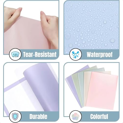 Folder Plastic Folders with Pockets Pack of 5 Muted Pastel Colors Heavy Duty 2 Pocket File Letter Size Pocket