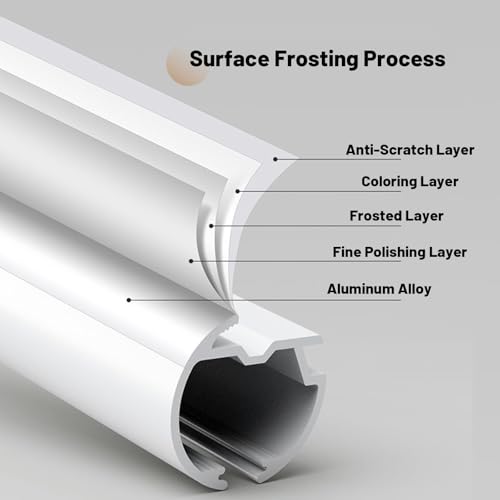 Sliding Curtain Rail System Aluminum Alloy Silent Curtains Track Side Mounted Room Divider Curtain Rod for Bedroom Living Room Kitchen Bathroom(White,160 cm//5.2')