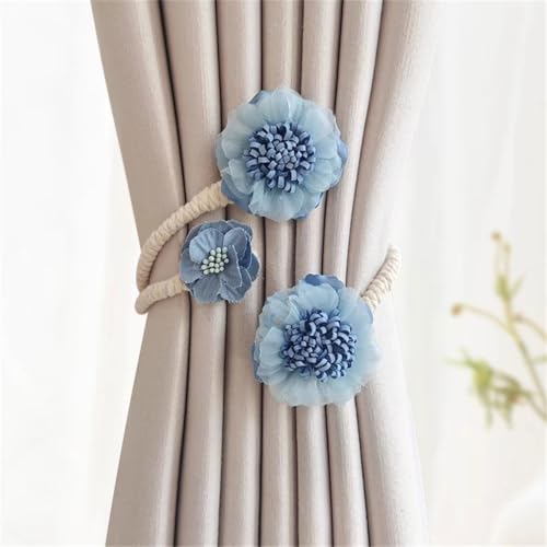 Flexible Artificial Flower Curtain Holdback Tie Not Tool Required for Easy Use Floral Window Drapery Tieback Buckle Clip