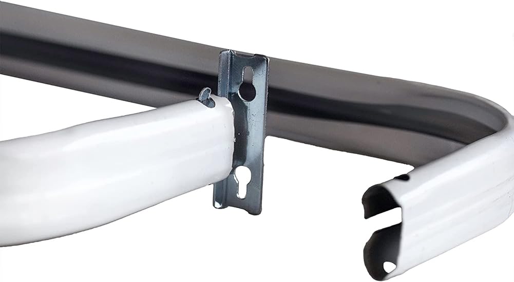 Blu-Pier Tech Heavy Duty Single Rod,Lock Seam Curtain Rod 28 to 48-Inch Adjustable Width, 2 1/2-Inch Projection，Hardware Included,White(Pack of 2)