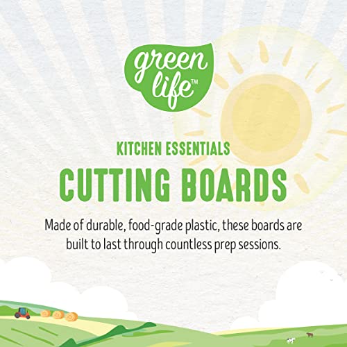 GreenLife Cutting Board Set 8x12" & 10x14", Extra Durable, Meal Prep, Non-Slip, Grip Handles, Crack Resistant, Dishwasher Safe, Reversible, Versatile Kitchen Essentials, Soft Pink