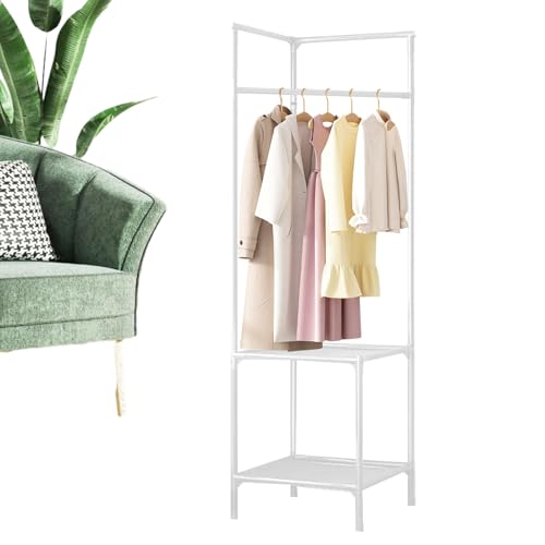 Clothes Rack Stand Set - Floor Standing Clothes Rack Stand | Household, Standing, Floor Metal, Space-Saving Garment Shelf For, Hall, Laundry Room