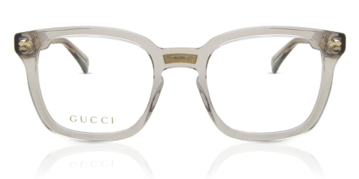 Gucci Rectangular Eyeglasses GG0184O 005 Transparent Gray 50mm 0184