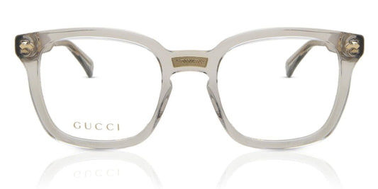 Gucci Rectangular Eyeglasses GG0184O 005 Transparent Gray 50mm 0184
