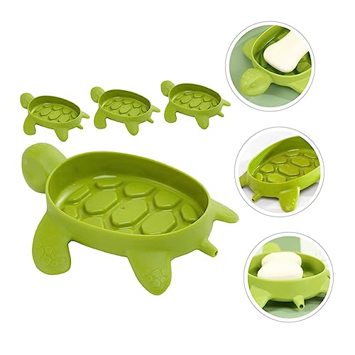 Cabilock 4pcs Turtle Soap Holder Self-draining Soap Dishes Modern Bathroom Supply Material