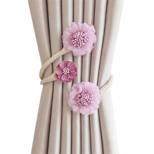 Flexible Artificial Flower Curtain Holdback Tie Not Tool Required for Easy Use Floral Window Drapery Tieback Buckle Clip