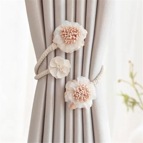 Flexible Artificial Flower Curtain Holdback Tie Not Tool Required for Easy Use Floral Window Drapery Tieback Buckle Clip