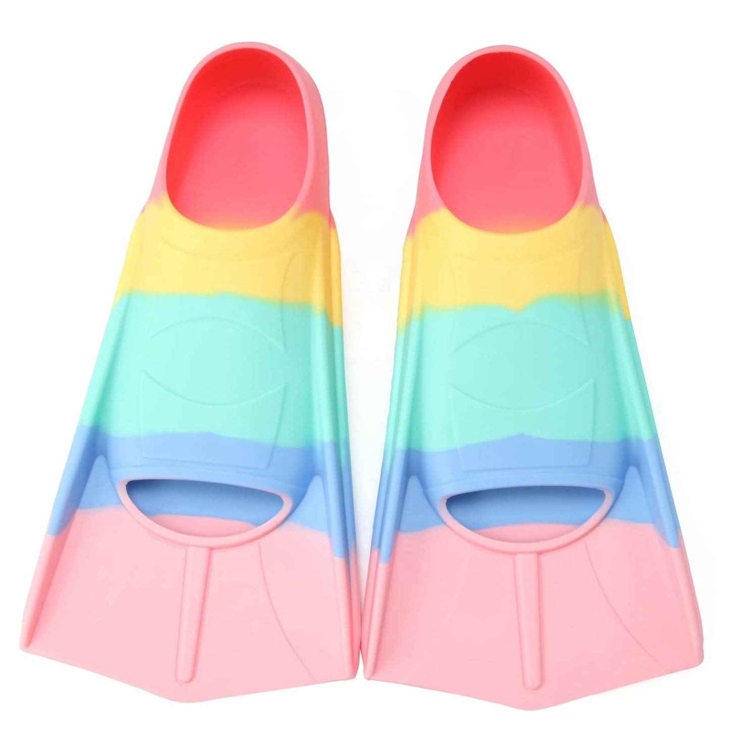 Foyinbet Kids Swim Fins,Short Youth Flippers Swimming Training Fins for Lap Swimming and Training for Children Girls Boys Beginners XS