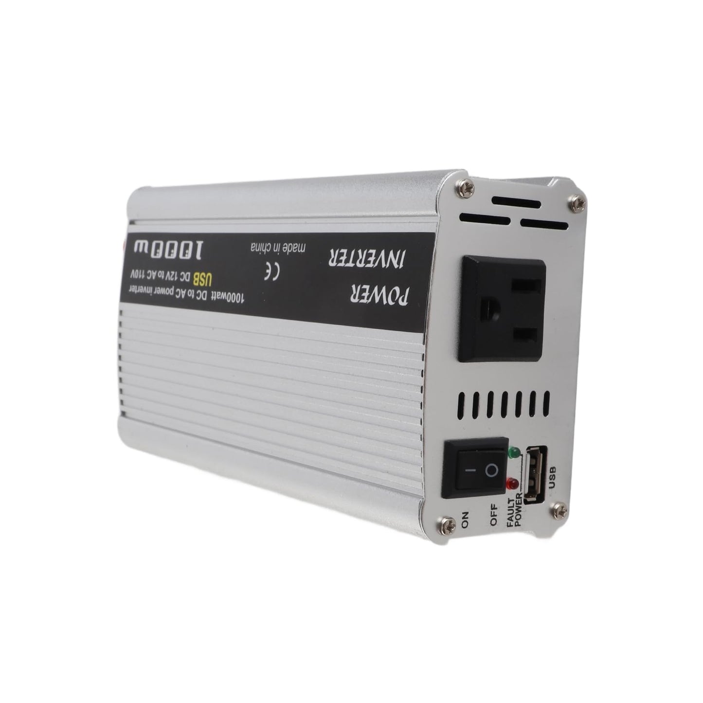 Luqeeg Car Power Inverter, 1000W USB DC 12V to AC 110V Converter, Solar Power Inverter with Fan, Pure Sine Wave, for RV, Truck, Off Grid, Home