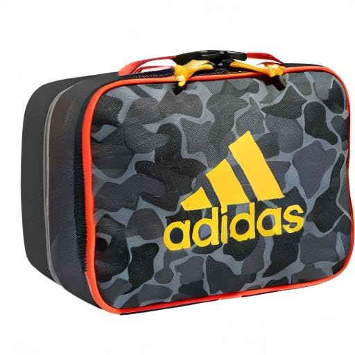 adidas Foundation Insulated Lunch Bag for Men and Women, Nomad Camo Grey/Solar Gold/Solar Red