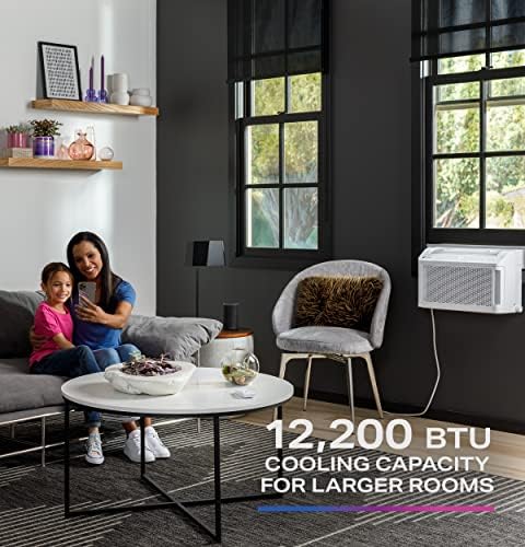 Profile PHNT12CC Clearview Air Conditioner 12,000, Inverter Technology, Ultra Quiet, Medium Rooms up to 550 Sq. FT, Full Window View with Easy Installation, Energy-Efficient Cooling, 12200 BTU, White