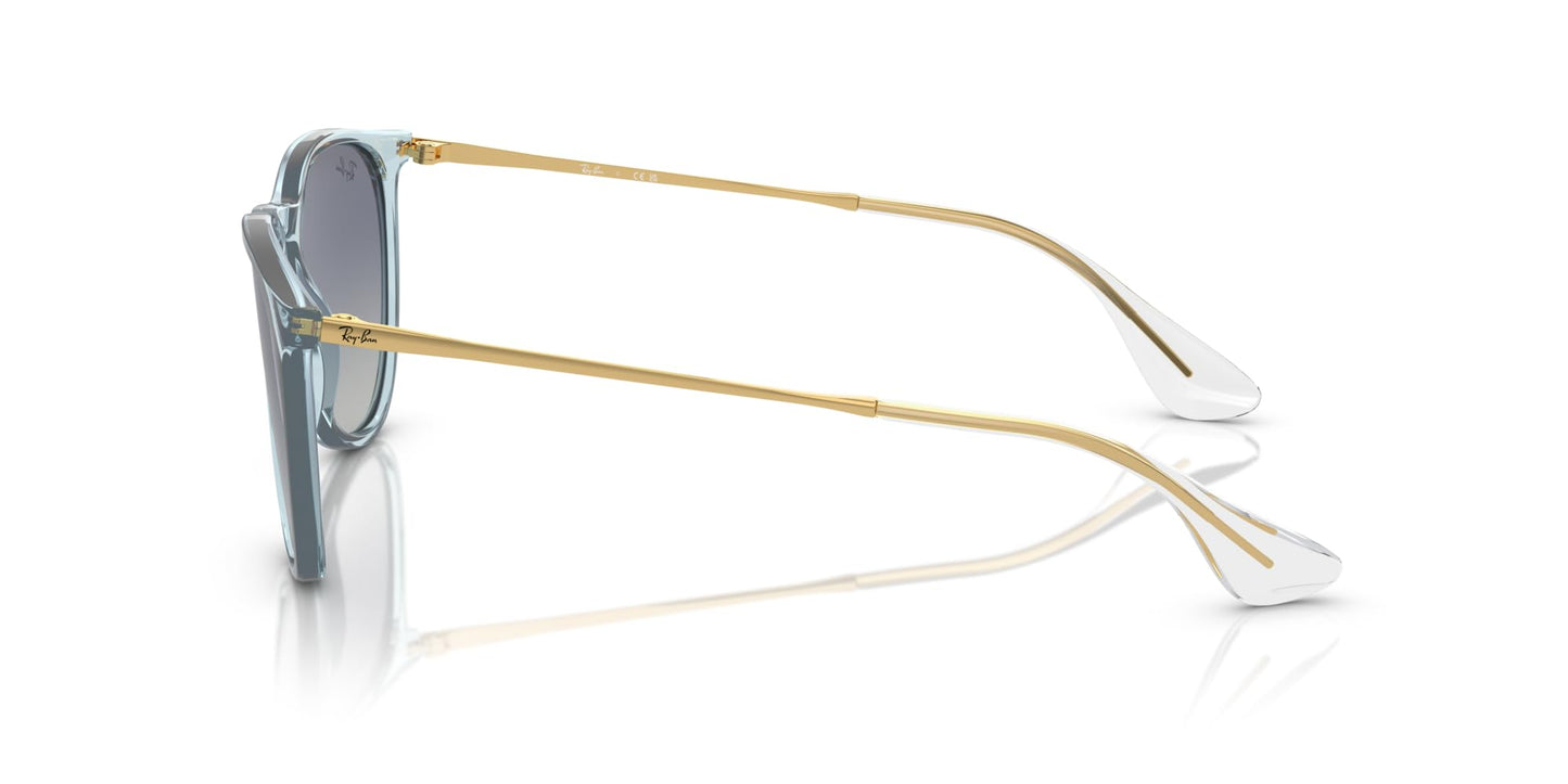 Ray-Ban RB4171 Erika Round Sunglasses, Transparent Light Blue/Grey Gradient Blue, 54 mm