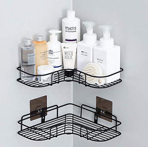 VDHJA� Multipurpose Bathroom Shelf Wall Holder Storage Rack Corner Shelf Storage Box Strong Suction Cup Shower Rack Self