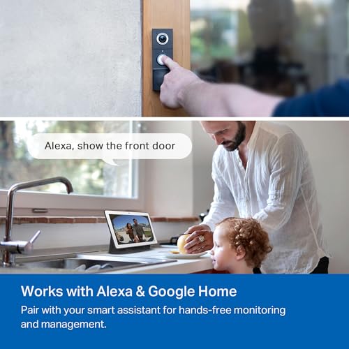 Tapo by TP-Link Smart Video Doorbell Camera with Chime, Battery or Wired, 2K QHD Color Night Vison, No Monthly Fee, 180° Ultra-Wide Head-to-Toe View, Ring Call, Free AI Detection, Local Storage (D225)