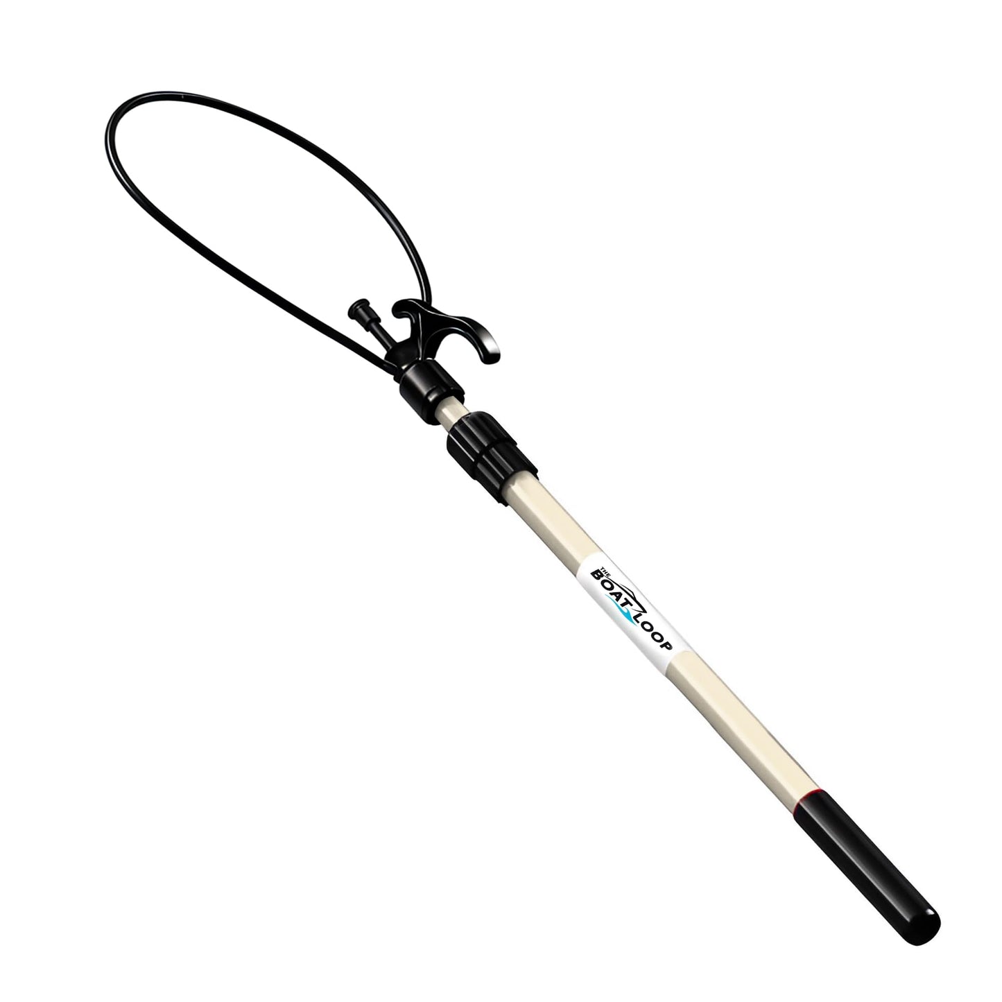 Boat Loop Extendable Fiberglass Boat Hook with Flexible Loop & Quick-Release System - Adjustable 2-8ft Pole with Rubber Guard for Boats - Versatile Marine Tool for Rope Handling & Docking
