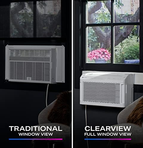 Profile PHNT12CC Clearview Air Conditioner 12,000, Inverter Technology, Ultra Quiet, Medium Rooms up to 550 Sq. FT, Full Window View with Easy Installation, Energy-Efficient Cooling, 12200 BTU, White