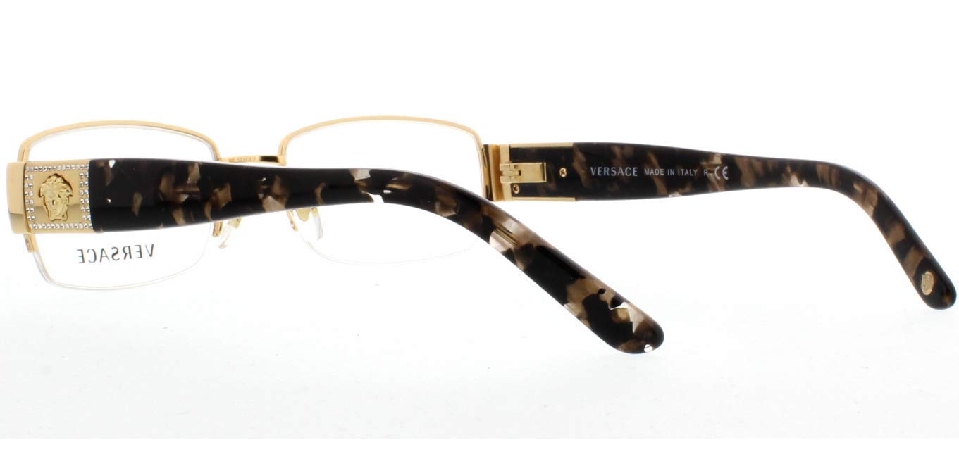 Versace VE 1175B Eyeglasses w/Gold Frame and Non- 53 mm Diameter Lenses,