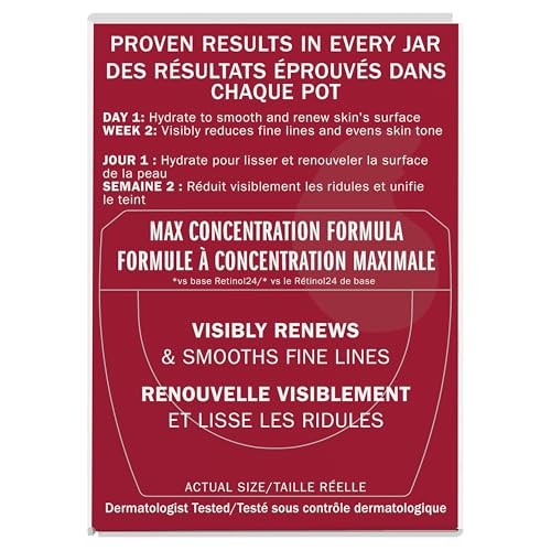 Olay Retinol Face Moisturizer, 24 MAX Anti-Aging Night Cream for Women, Fragrance-Free, Non Greasy - Anti-Wrinkle, Smooth Fine Lines, Tightening, Hydrating Skin Care - Peptides, Glycerin, 1.7 Oz