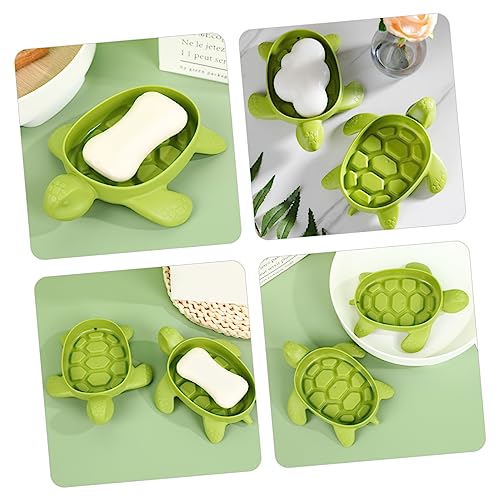 Cabilock 4pcs Turtle Soap Holder Self-draining Soap Dishes Modern Bathroom Supply Material