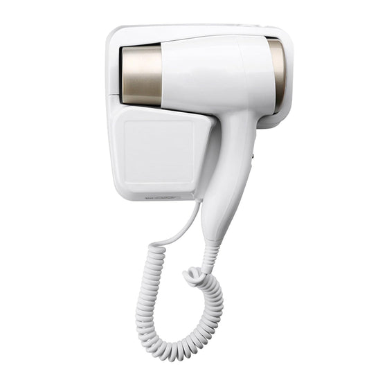 LODXMJQSY Wall Mounted Hair Dryer for Bathroom, Blow Dryer with Fast Drying Salon Motor, Wall Mount Hairdryer with Stand Rack (White)