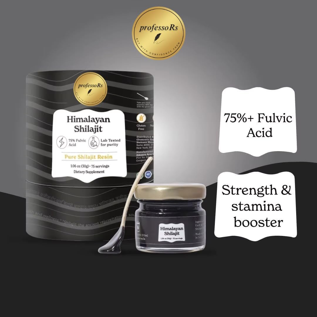 Shilajit Resin, Himalayan Shilajit Natural and Pure silajit Resin, ISO Certified, 1.06 OZ Servings 75
