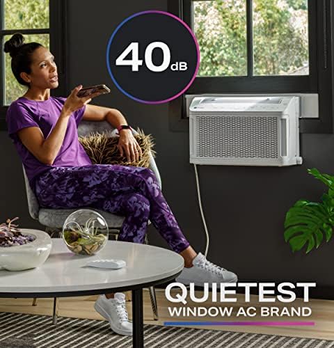 Profile PHNT12CC Clearview Air Conditioner 12,000, Inverter Technology, Ultra Quiet, Medium Rooms up to 550 Sq. FT, Full Window View with Easy Installation, Energy-Efficient Cooling, 12200 BTU, White