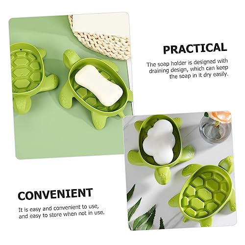 Cabilock 4pcs Turtle Soap Holder Self-draining Soap Dishes Modern Bathroom Supply Material