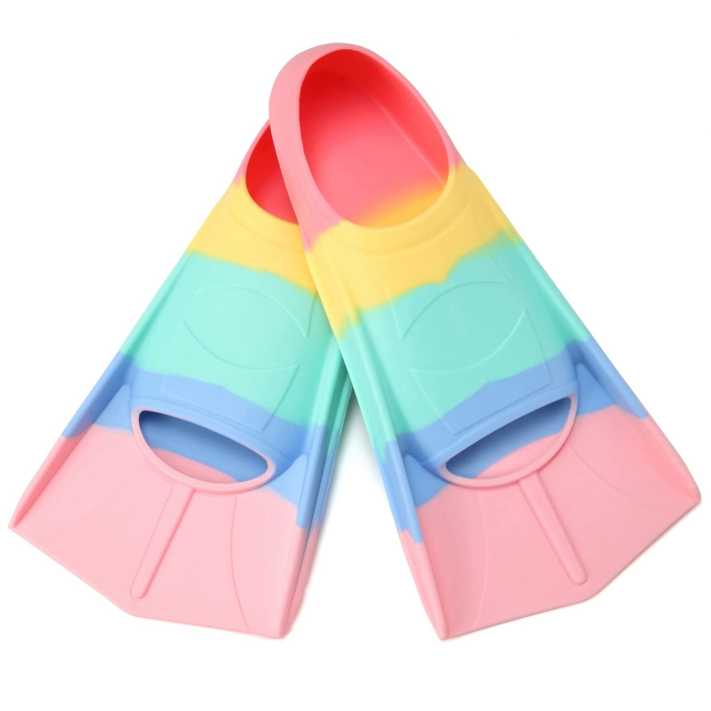 Foyinbet Kids Swim Fins,Short Youth Flippers Swimming Training Fins for Lap Swimming and Training for Children Girls Boys Beginners XS