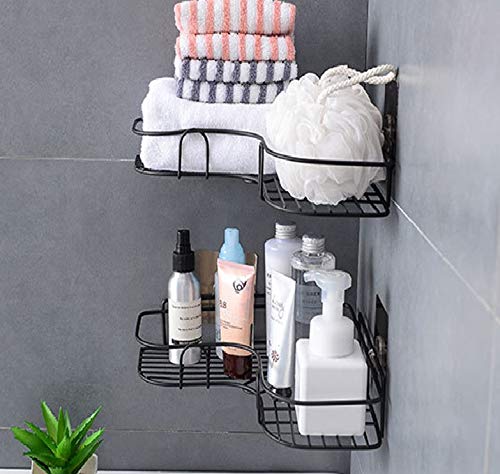 VDHJA� Multipurpose Bathroom Shelf Wall Holder Storage Rack Corner Shelf Storage Box Strong Suction Cup Shower Rack Self