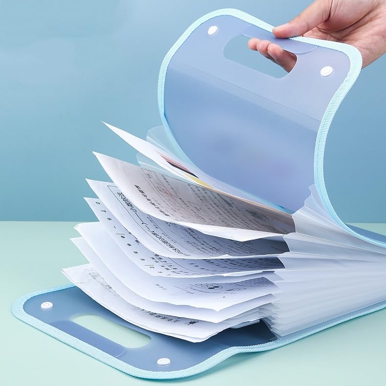 Accordion File Organizer 13 Pockets with Labels, Portable Document Receipt Organizer for A4 Files, Waterproof Expanding Files Folder for Schoolbag Office School Supplies, Back to School (Pink)