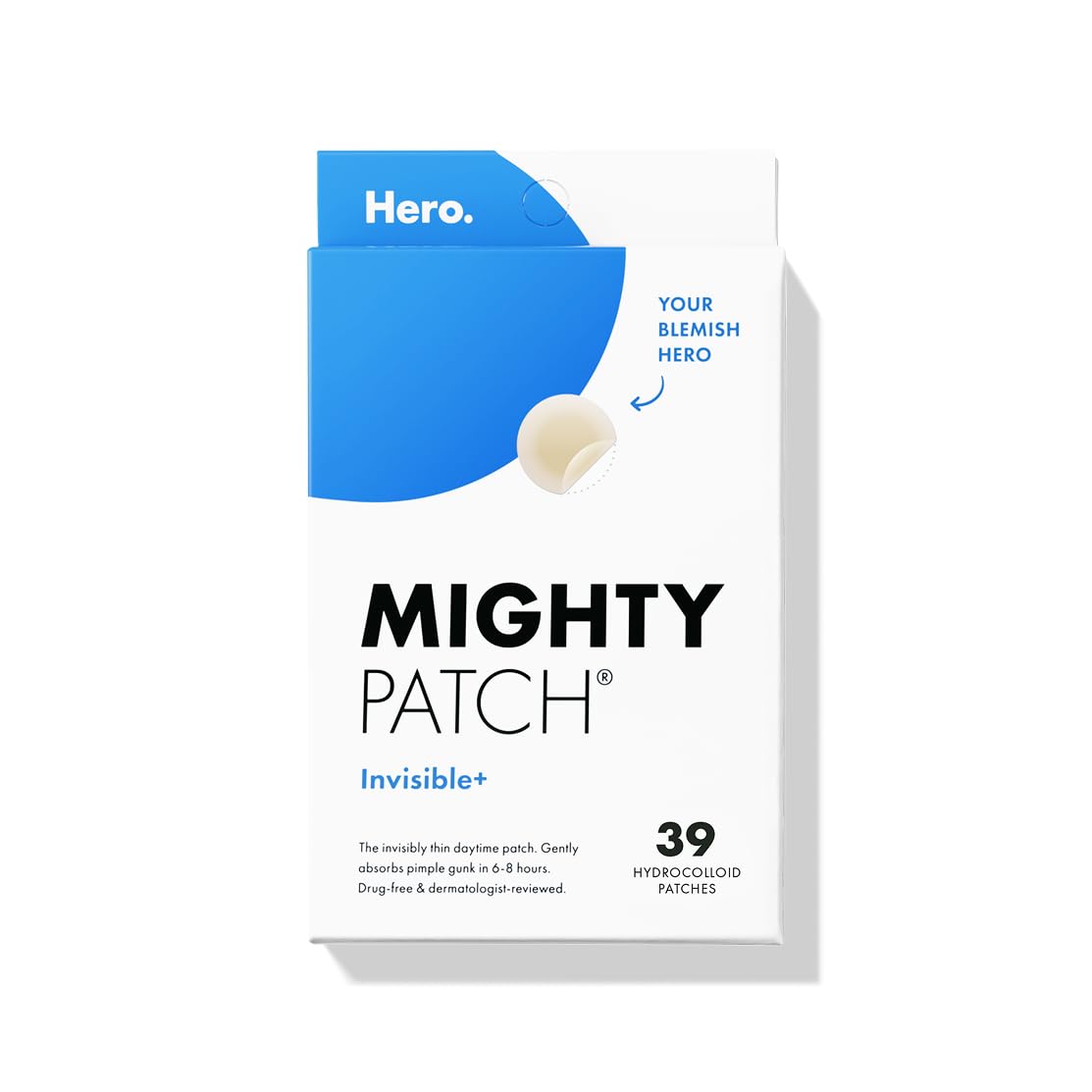 Mighty Patch™ Invisible+ Patch - Daytime Hydrocolloid Acne Pimple Patches for Covering Zits and Blemishes, Ultra Thin Spot Stickers for Face and Skin (24 Medium and 15 Small Patches)