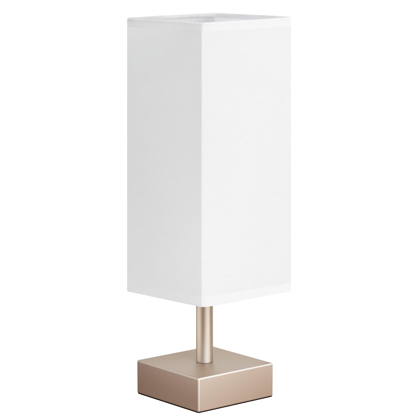 aooshine Antique Small Table Lamp - Bedside Lamp for Bedroom, Minimalist Nightstand Lamp with Square Fabric Shade, Desk Lamp for Kids Room Dorm