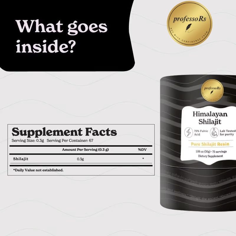 Shilajit Resin, Himalayan Shilajit Natural and Pure silajit Resin, ISO Certified, 1.06 OZ Servings 75