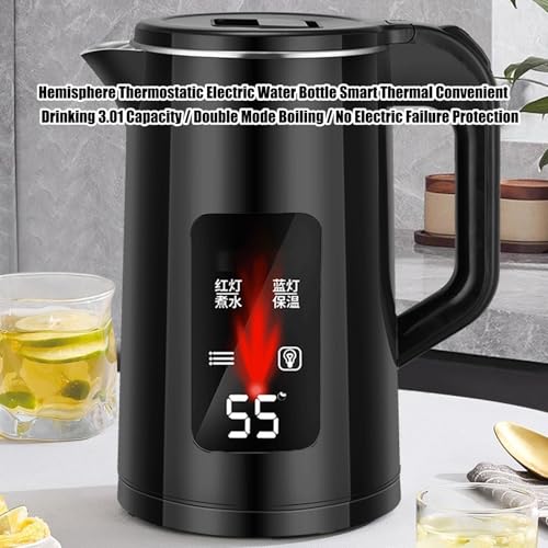 3L Stainless Steel Electric Kettle | Water Boiler – Fast Heating Hot Water Dispenser For Tea, Coffee, Instant Meals, Durable Boiler For Kitchen, Bedroom, Dorm, Family Gatherings, Daily Home Use