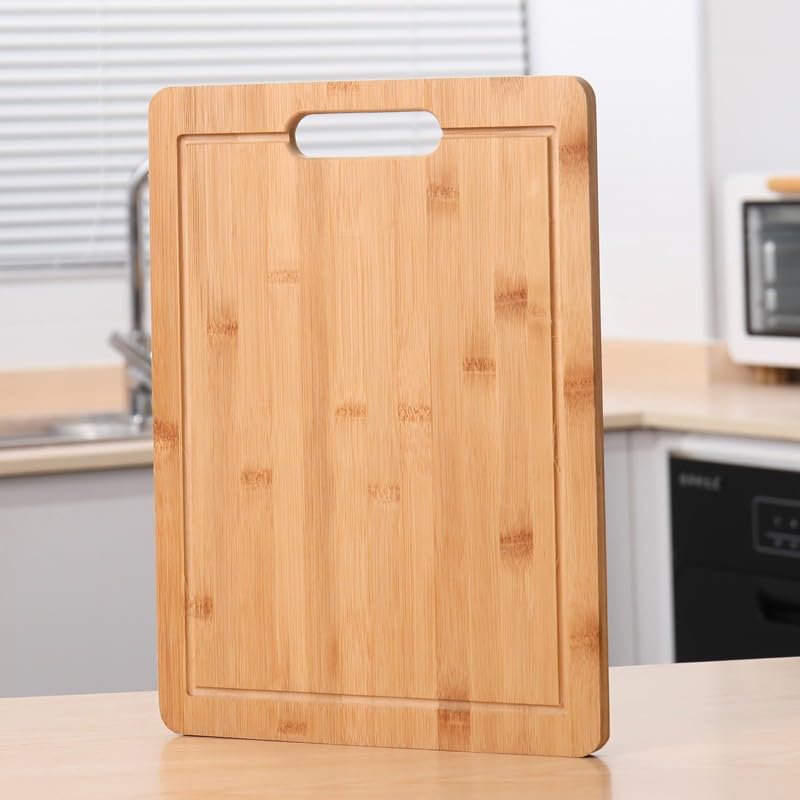Bamboo Cutting Board, Durable Wood Cutting Boards for Kitchen with Deep Juice Grooves & Built-in Handles, Ideal Charcuterie & Chopping for Meat, Vegetables and Fruits Ideal Kitchen Gifts