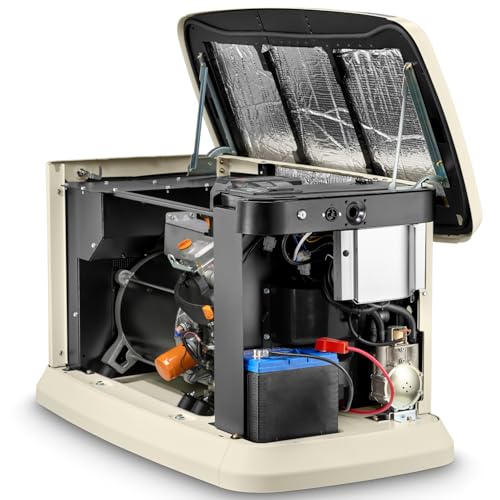 Generac Guardian 22kW Home Standby Generator with 200 Amp Transfer Switch, Durable All Aluminum, WiFi Enabled with G-Force Engine, Easy to Use, Whole House Power Backup, Smart Outage Solution - Bisque
