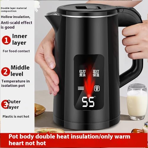 3L Stainless Steel Electric Kettle | Water Boiler – Fast Heating Hot Water Dispenser For Tea, Coffee, Instant Meals, Durable Boiler For Kitchen, Bedroom, Dorm, Family Gatherings, Daily Home Use