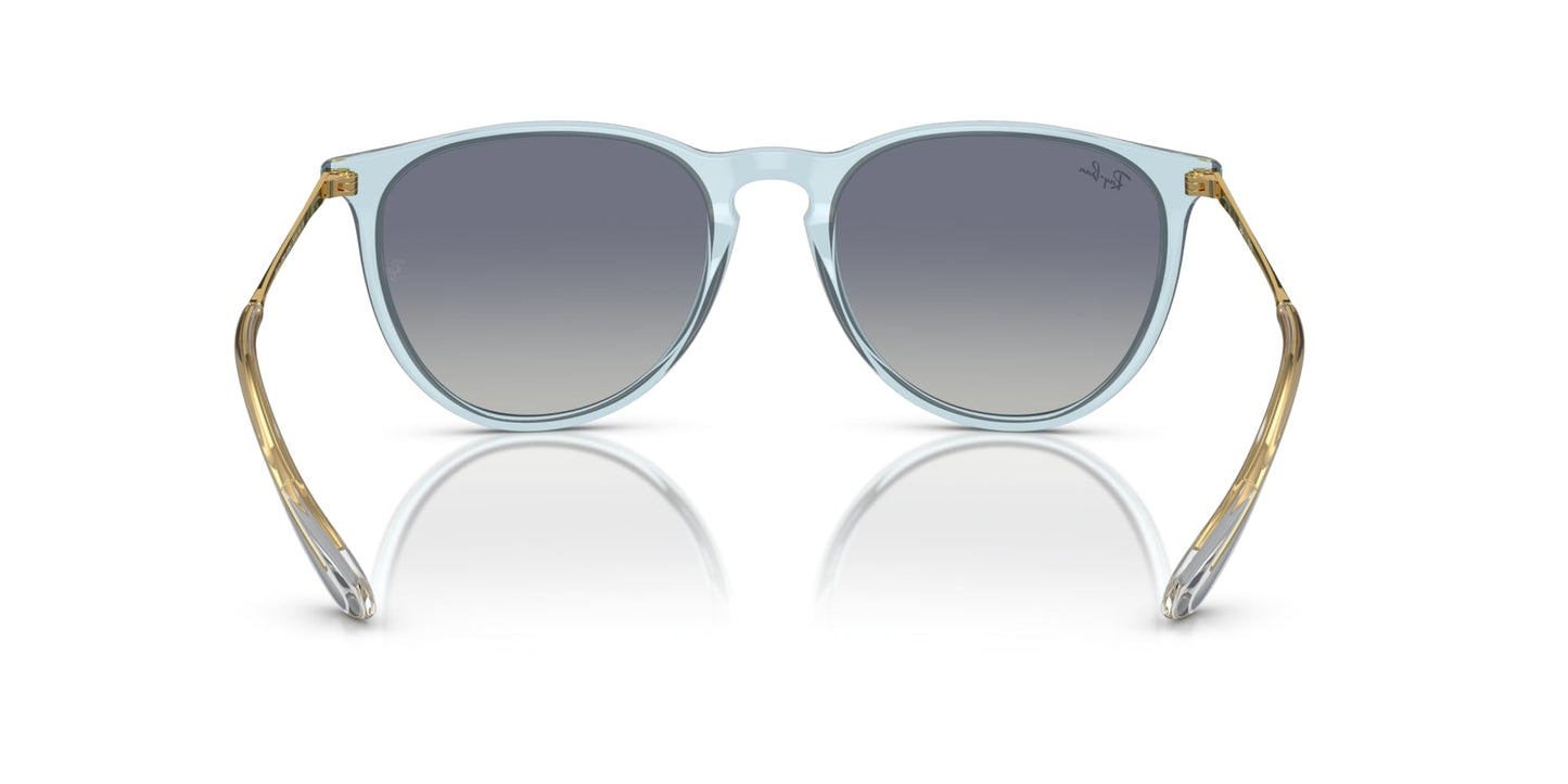Ray-Ban RB4171 Erika Round Sunglasses, Transparent Light Blue/Grey Gradient Blue, 54 mm