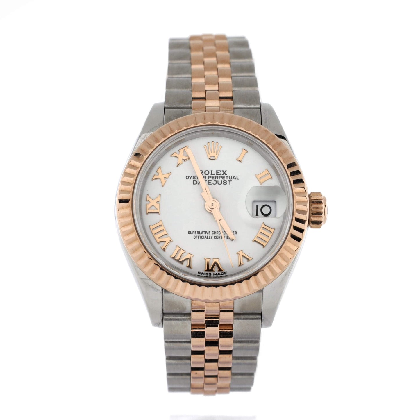 Rolex, Pre-Loved Oyster Perpetual Datejust Automatic Watch Stainless Steel and Rose Gold 28