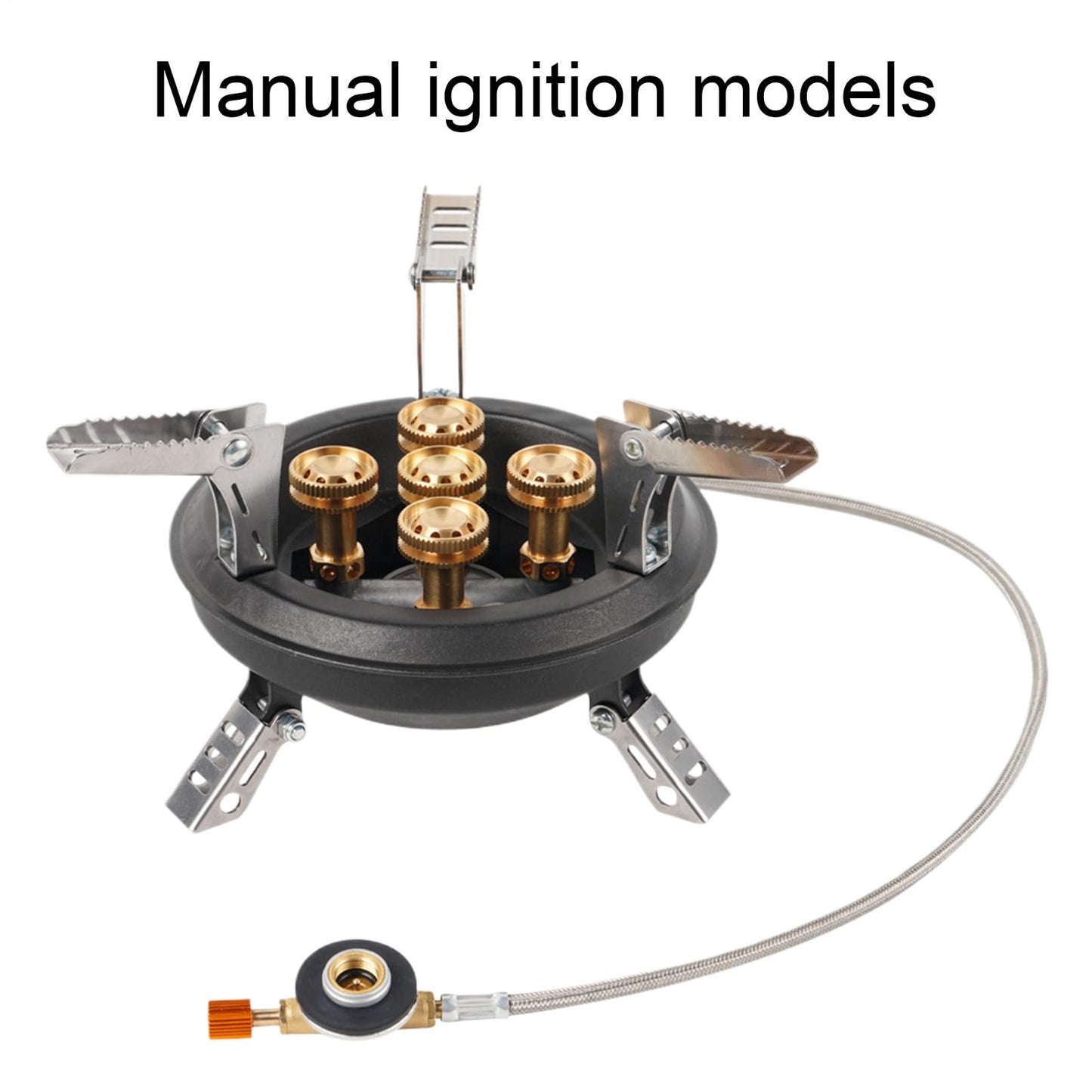 Backpacking Stove - Portable Folding Stove, Five Burner Cooktop | Wind Resistant Outdoor Cooking System, Compact Flame Control Burner Kit, Lightweight Propane Cooking Equipment, 16000W Camping Heat