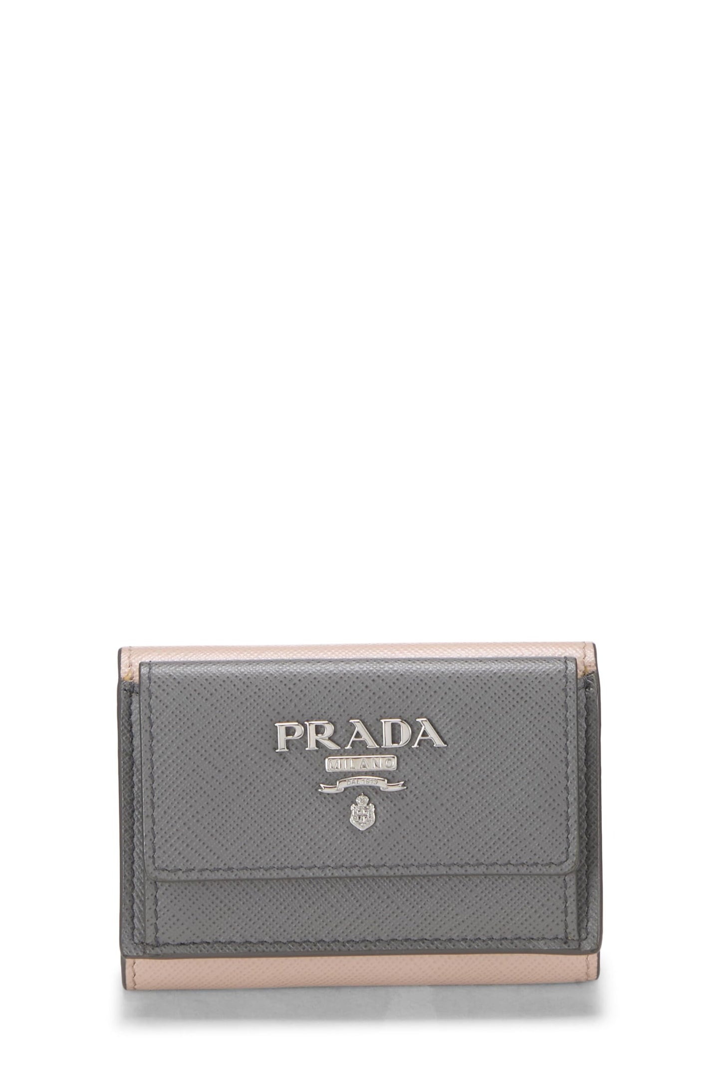 Prada, Pre-Loved Multicolor Saffiano Snap Compact Wallet, Multi