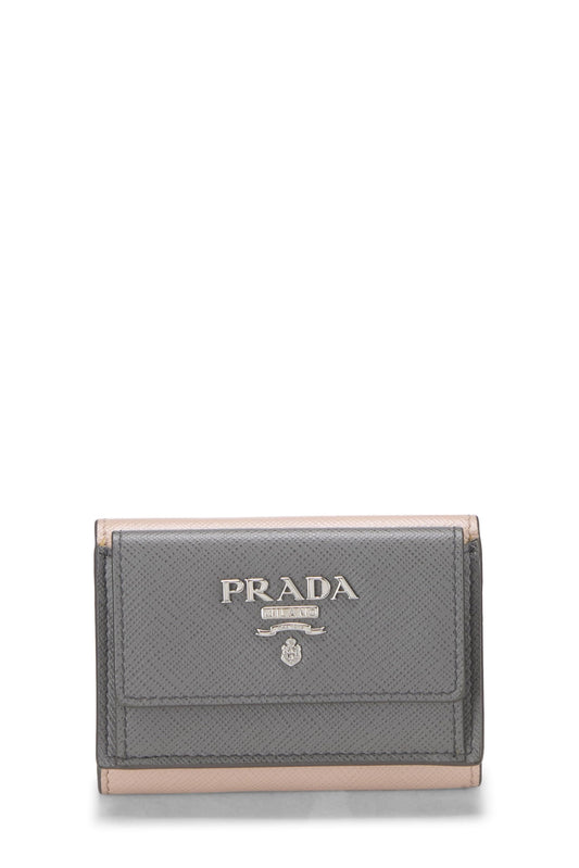 Prada, Pre-Loved Multicolor Saffiano Snap Compact Wallet, Multi