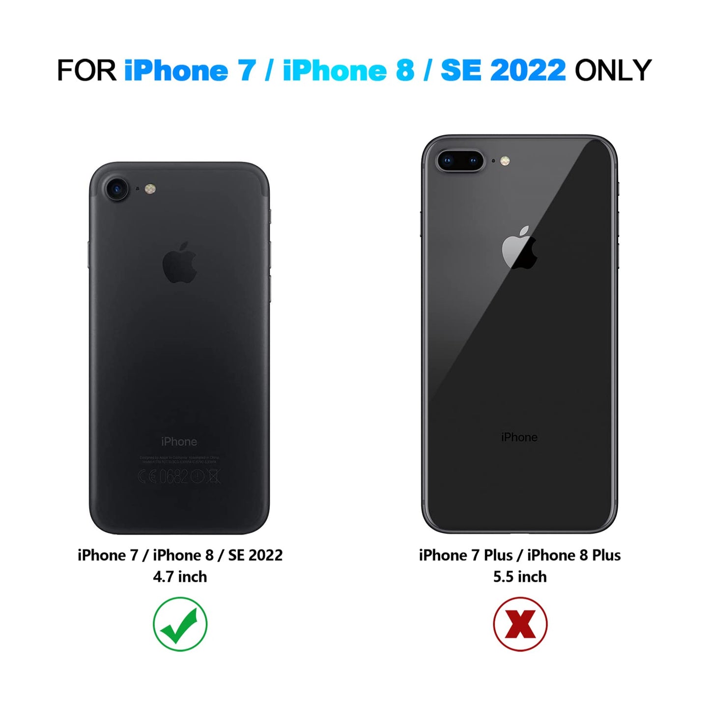 Nvollnoe for iPhone SE Case 2022/iPhone SE 2020/7/8 Case with Card Holder Heavy Duty Protective Dual Layer Shockproof Hidden Card Slot Slim Wallet Case for iPhone SE 3rd/2nd/7/8-4.7''(Green)