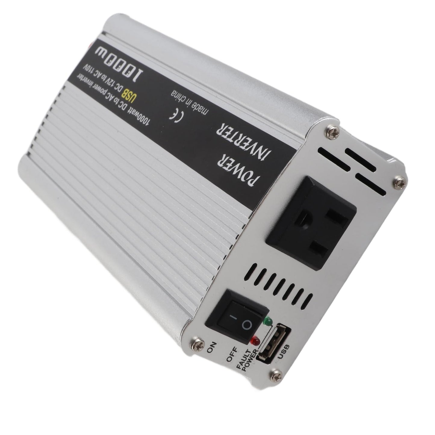 Luqeeg Car Power Inverter, 1000W USB DC 12V to AC 110V Converter, Solar Power Inverter with Fan, Pure Sine Wave, for RV, Truck, Off Grid, Home