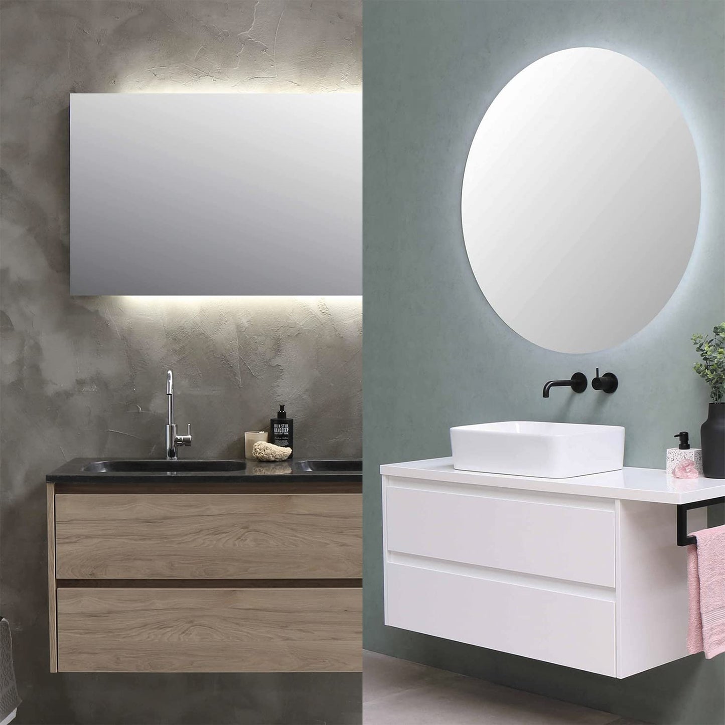 phopollo White LED Strip Lights, 100ft (2 Rolls of 50ft) Dimmable 6500k Daylight White Led Light Strip, 1800 LEDs Flexible Led Lights for Bedroom, Mirror, Kitchen Decoration