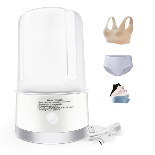 Underwear Washing Machine, Portable Mini Washing Machine | Compact Deep Cleans Underwear, Baby Clothes, Small Laundry | Lightweight for Apartment, Dorm, Hotel, Travel & Camping(White)