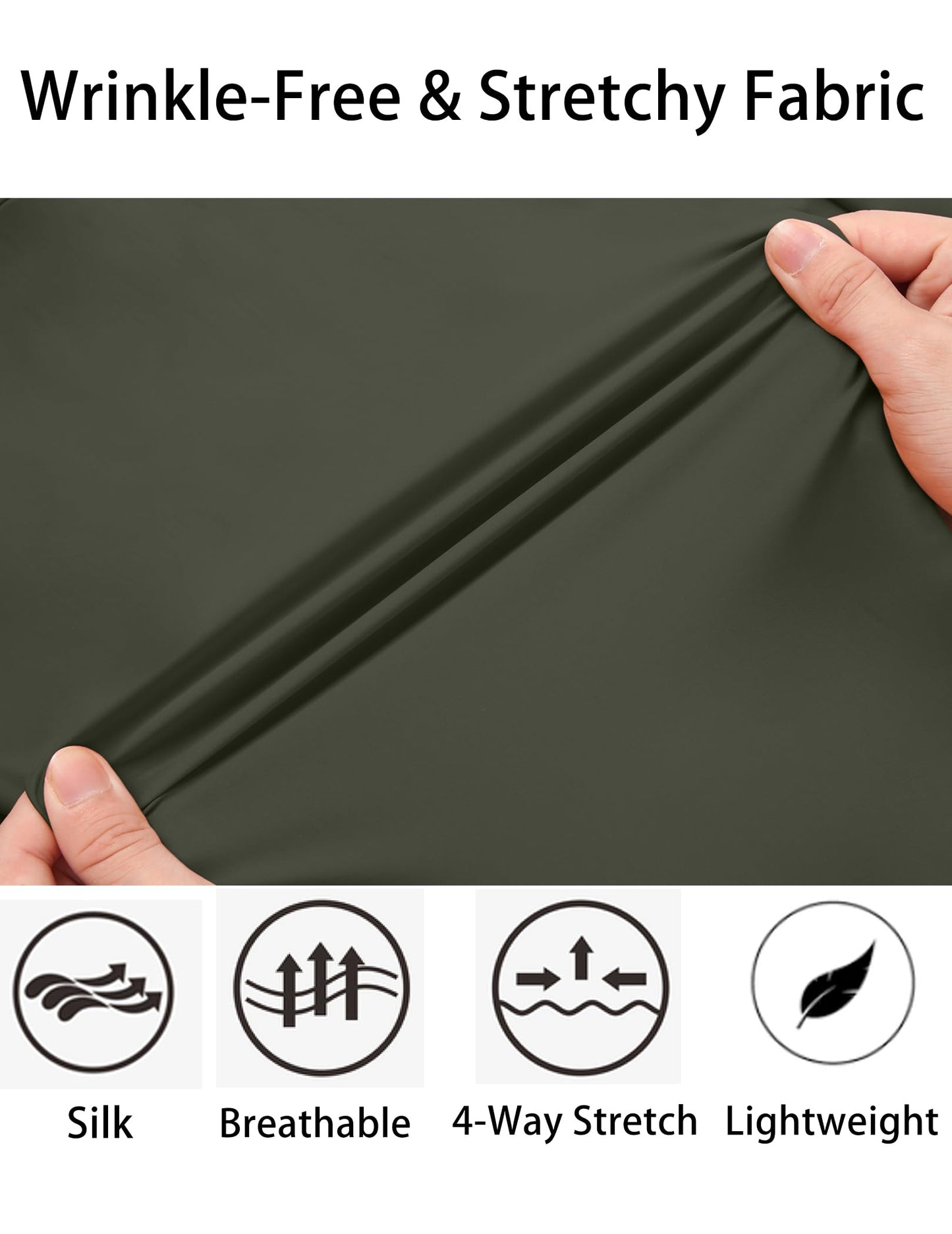 COOFANDY Men's Button Down Shirt Casual Dress Shirts Wrinkle Free Muscle Fitted Shirt Olive Green